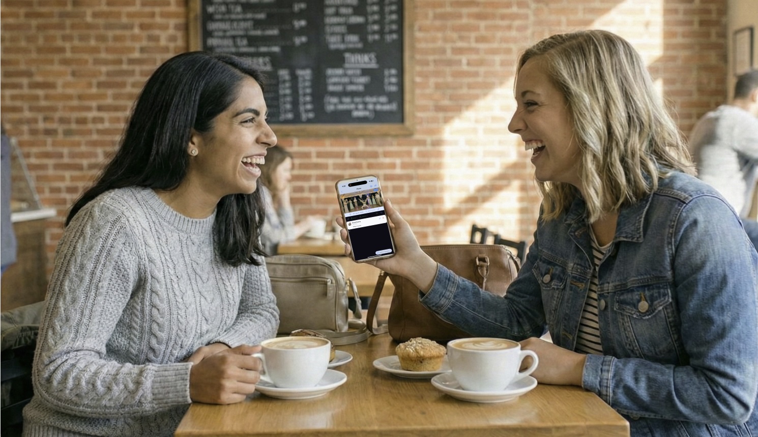 Live wedding photo feed on display